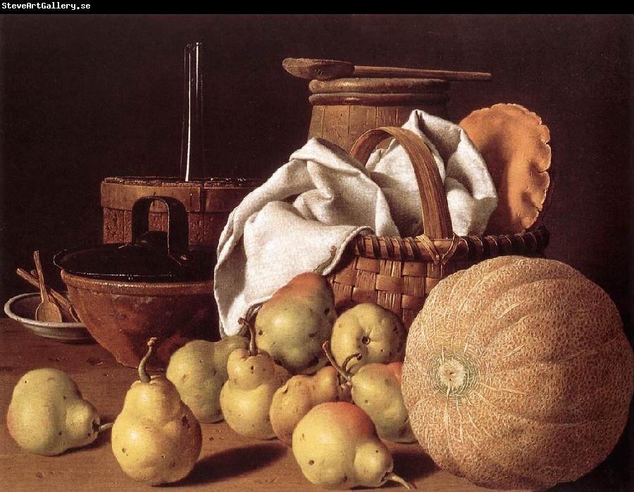 MELeNDEZ, Luis Still-life with Melon and Pears sg